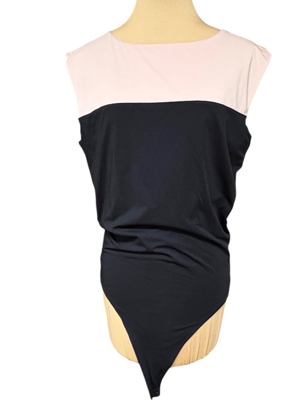 bodysuit WOLFORD black S pink color block sleeveless poly elastane fitted